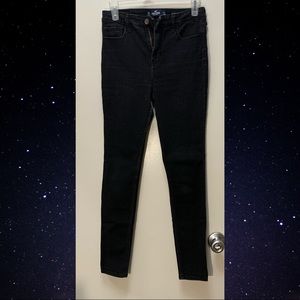 high rise super skinny black hollister jeans